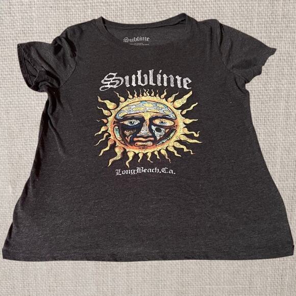 Sublime Long Beach CA Women’s Gray Short Sleeve Graphic T-Shirt LG - Picture 1 of 7